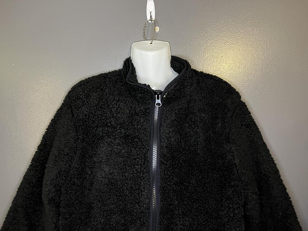 Hurley Jacket Womens Large Black Sherpa Fleece Full Zip Quilted Lined Cozy
